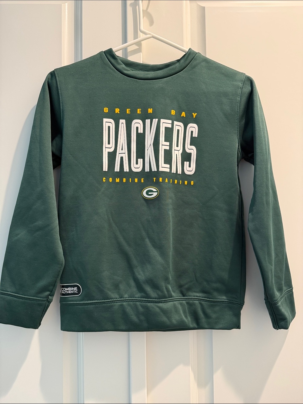 Kids’ Green Bay Packers Crewneck Sweatshirt - Green with Yellow & White Logo